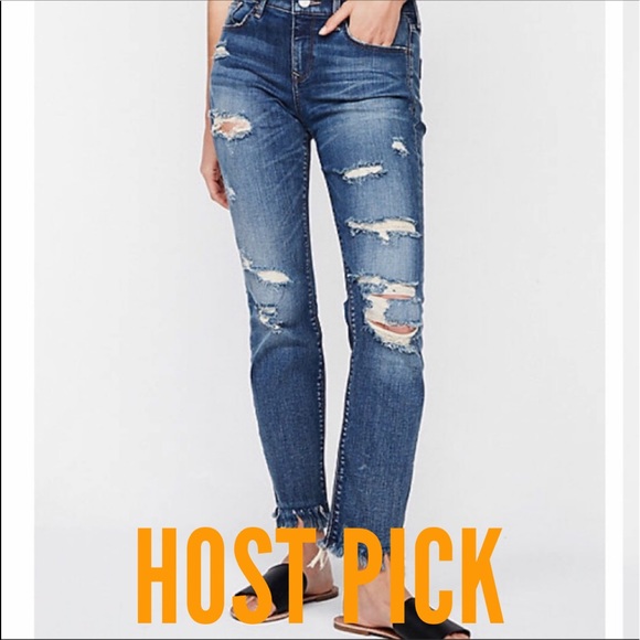 💙NWT EXPRESS RIPPED STRAIGHT MID RISE💙 - Picture 2 of 8